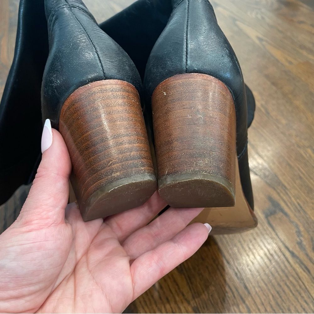 COACH Fayth Tall Black Leather Heeled Boots - Picture 5 of 8